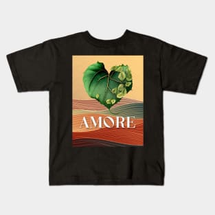 Love Nature No. 5: Valentine's Day Amore on a Dark Background Kids T-Shirt